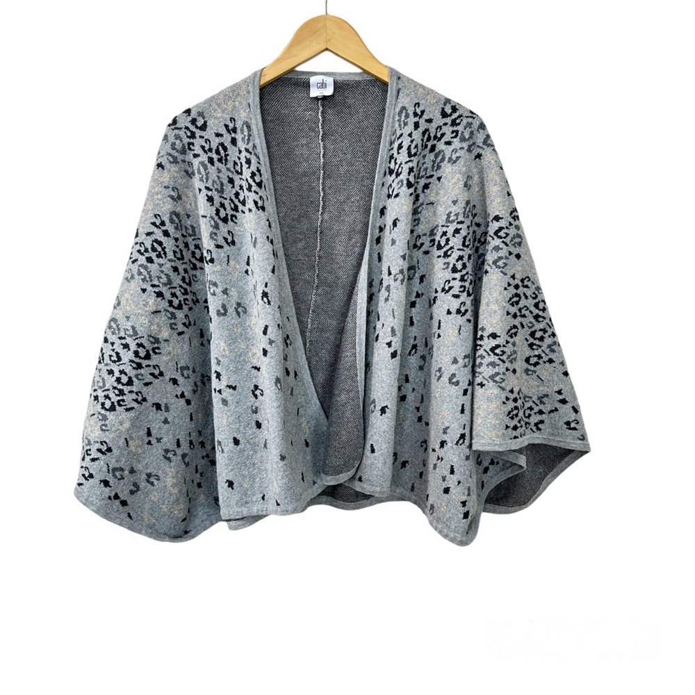 CAbi Leopard Print Cape Wrap Cardigan Open Front Women’s One Size #3115 NWOT